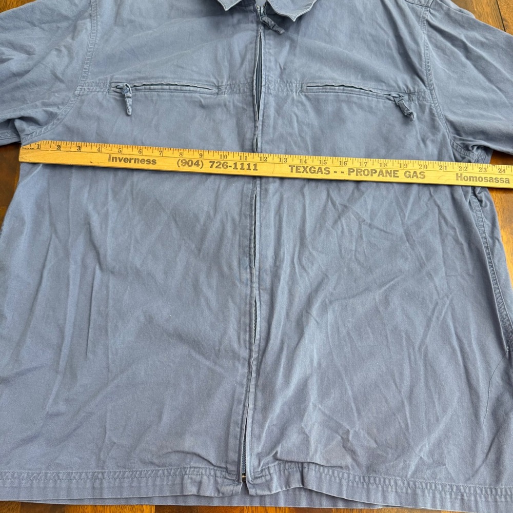 Bugle Boy Authentics Mens Short Sleeve Zip Up Casual Shirt‎ Blue Size L Vintage - Picture 4 of 7